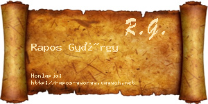 Rapos György névjegykártya