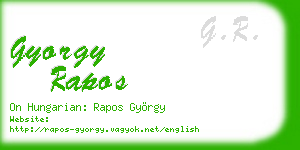 gyorgy rapos business card