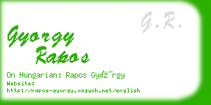 gyorgy rapos business card